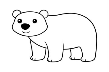 Fototapeta premium A polar bear line art illustration