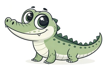A cute cartoony saltwater crocodile