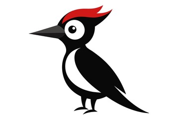A woodpecker on white background