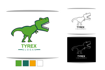 Template Logo Desing T-REX Logo, Logo Dinosaurus T-REX Logo 