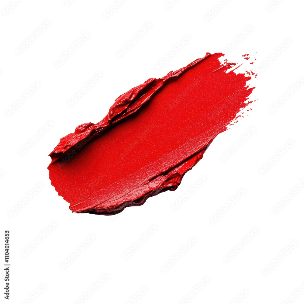 Poster bright red paint smeared on a white surface in artistic display on transported background