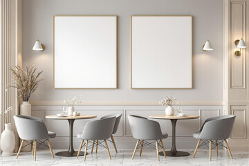 Fototapeta premium Mockup of a Modern Interior Design Minimalist Elegance with Upscale Details.