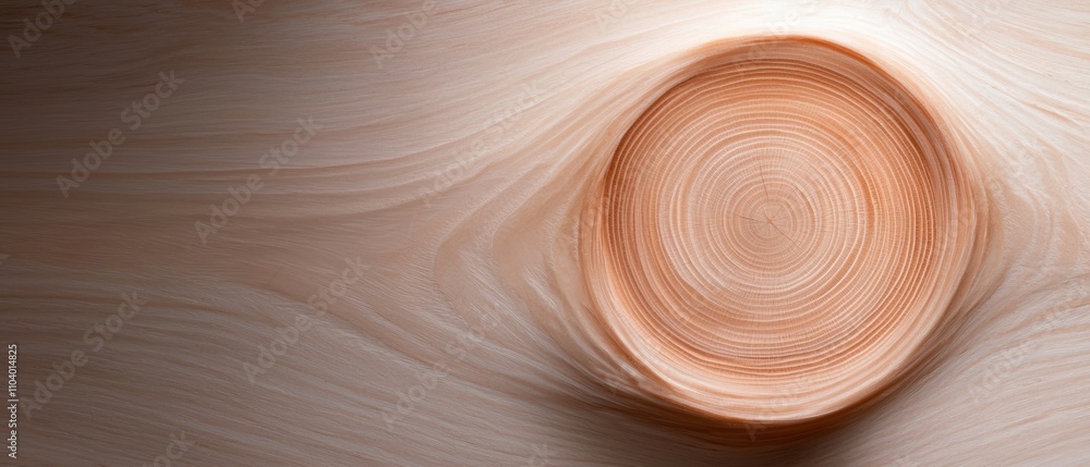 Poster  close-up of a wooden surface with a circular shape in the center. The wood appears to be light in color and has a smooth texture.