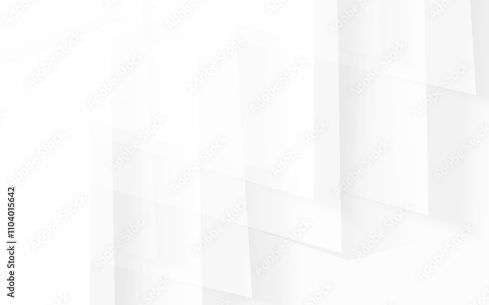 Poster a white abstract background features overlapping triangular and geometric shapes