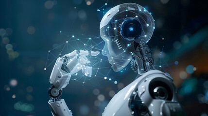 robot cyborg soldier generated by AI technology