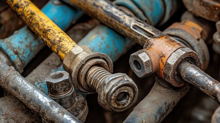 Detailed shot of a plumber replacing old pipes, with tools and water valves visible in the background.