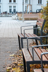 benches and chairs on the street