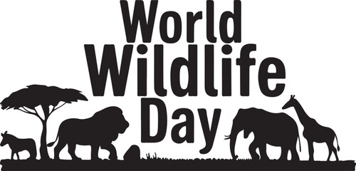 World wildlife day silhouette vector art and illustration