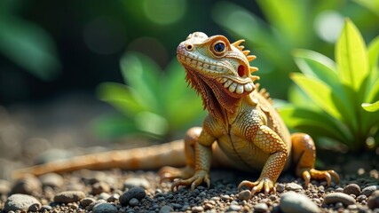Bearded Dragon Bonaire Leeward Antilles - Majestic Reptile Portrait