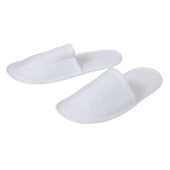 White disposable slippers for hotel or sauna