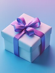 Obraz premium Modern Festive Charm: Gradient Background Gift Box