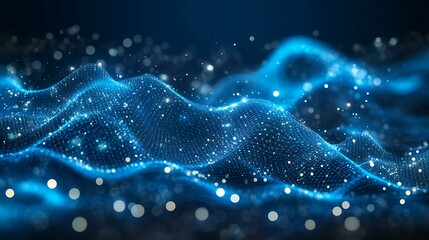 Clean blue technology background with digital lines and soft light particles, ideal for innovation