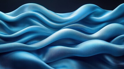Obraz premium A flowing wave of blue fabric, creating a sense of movement and tranquility.