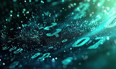 Digital Data Flow in Abstract Binary Code Background