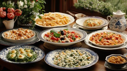 Fototapeta premium A table full of delicious food 