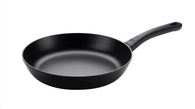 A sleek, black frying pan with a smooth interior and a sturdy handle, ideal for various cooking techniques and everyday meals.