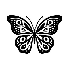 Simple Vector Icon of a Morpho Butterfly – Logo Design Illustration