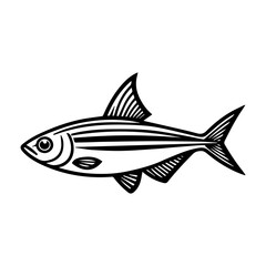 Simple Vector Icon of a Colombian Tetra &ndash; Logo Design Illustration