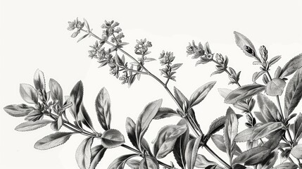 A close-up shot of a plant in grayscale