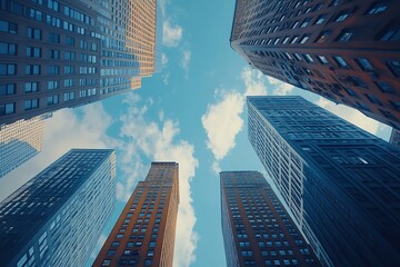 Urban Building Mass Low Angle City Scene Perspective