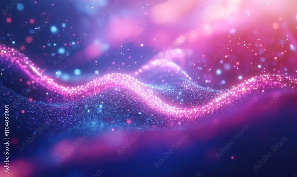 Canvas Prints colorful abstract neon wave with sparkles