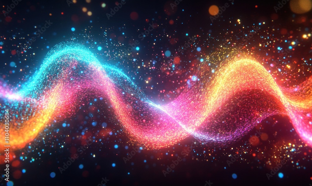 Canvas Prints colorful light wave abstract background with sparkles