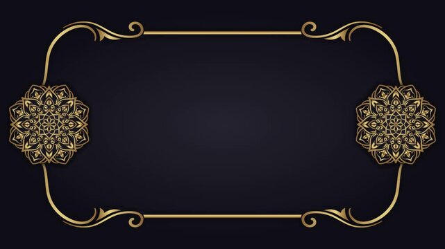 Ornamental frame animation with rotating mandala