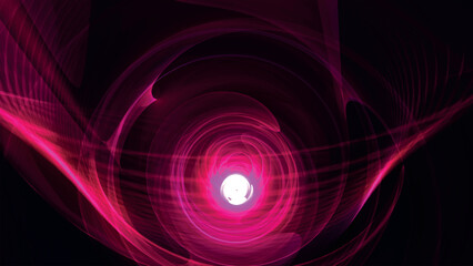 Bright spotlight light. Equipment. Red futuristic flow. Laser. Bright flame. Discharge in space. Vector illustration.