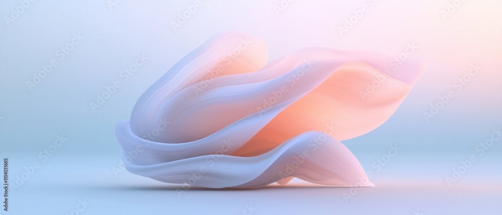 Poster 3d rendering of a large, wavy object that appears to be floating in the air. the object is made up o