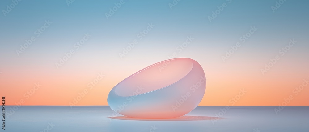 Poster 3d rendering of an egg-shaped object on a blue surface. the egg is in the center of the image, with 