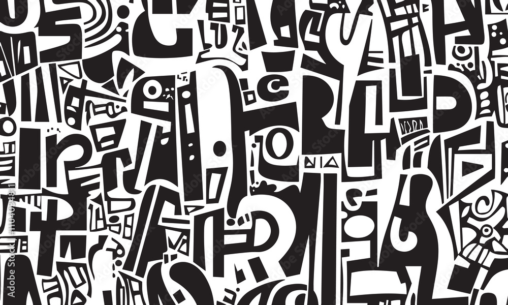 Poster dynamic black and white abstract pattern vector for fashion and print