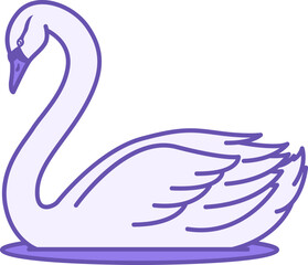 Swan Color Icon. Vector Illustration. Beautiful Waterfowl. Agriculture, Farming. Domestic Animals Concept