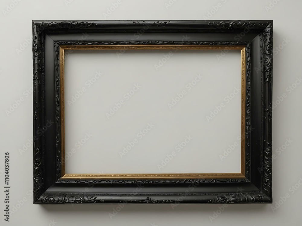 Poster a picture frame on a white background, captured from the side with sharp details.