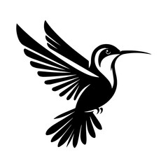 Fototapeta premium Simple Vector Icon of a Chiribiquete Emerald Hummingbird – Logo Design Illustration