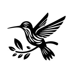 Fototapeta premium Simple Vector Icon of a Chiribiquete Emerald Hummingbird – Logo Design Illustration