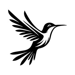 Fototapeta premium Simple Vector Icon of a Chiribiquete Emerald Hummingbird – Logo Design Illustration