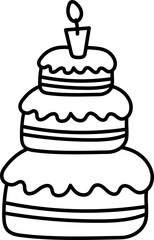 Minimalist cake composed of simple black lines, representing simplicity, perfect for celebrations.
