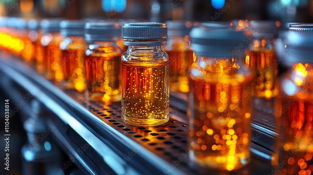 Poster amanita muscaria extract vials displayed under soft lighting in a laboratory environment