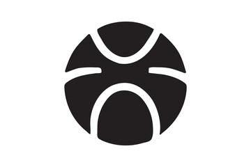 Abstract Basketball Silhouette Design  Minimalist Black and White Illustration