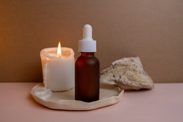 Cosmetic spa skin care products. Eco-friendly shopping. Minimal design. Beauty and health concept