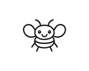 Bee  icon. Black Bee  icon on white background.
