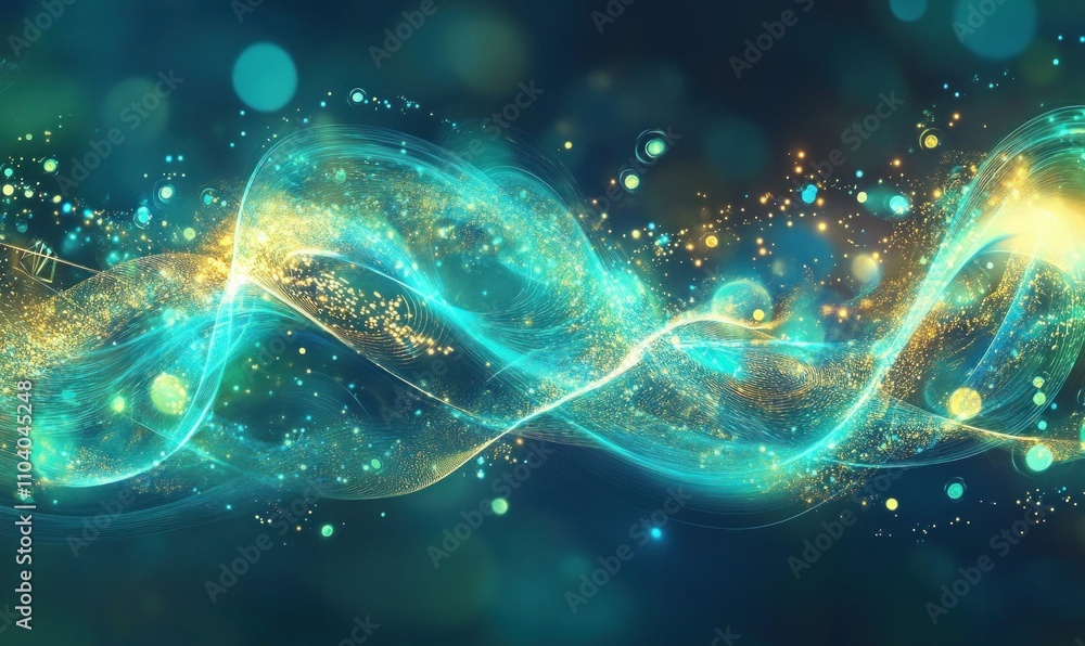 Canvas Prints abstract digital wave with glowing light particles