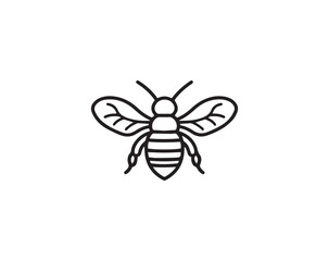 Bee  icon. Black bee  icon on white background.