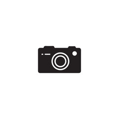 Camera icon set . Black camera icon on white background.