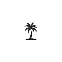 palm tree icon . Black palm tree icon on white background. vector illustration