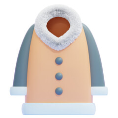 PNG 3D winter coat illustration isolated on a white background