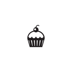 Cupcake icon . Black Cupcake icon on white background. vector illustration
