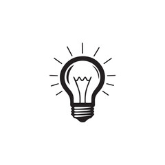 Bulb icon . Black Bulb icon on white background. vector illustration