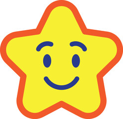 A yellow star with a smiling face