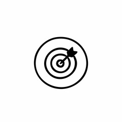 Target with Arrow Icon - Bullseye, Aim, and Goal Symbol in Line Art